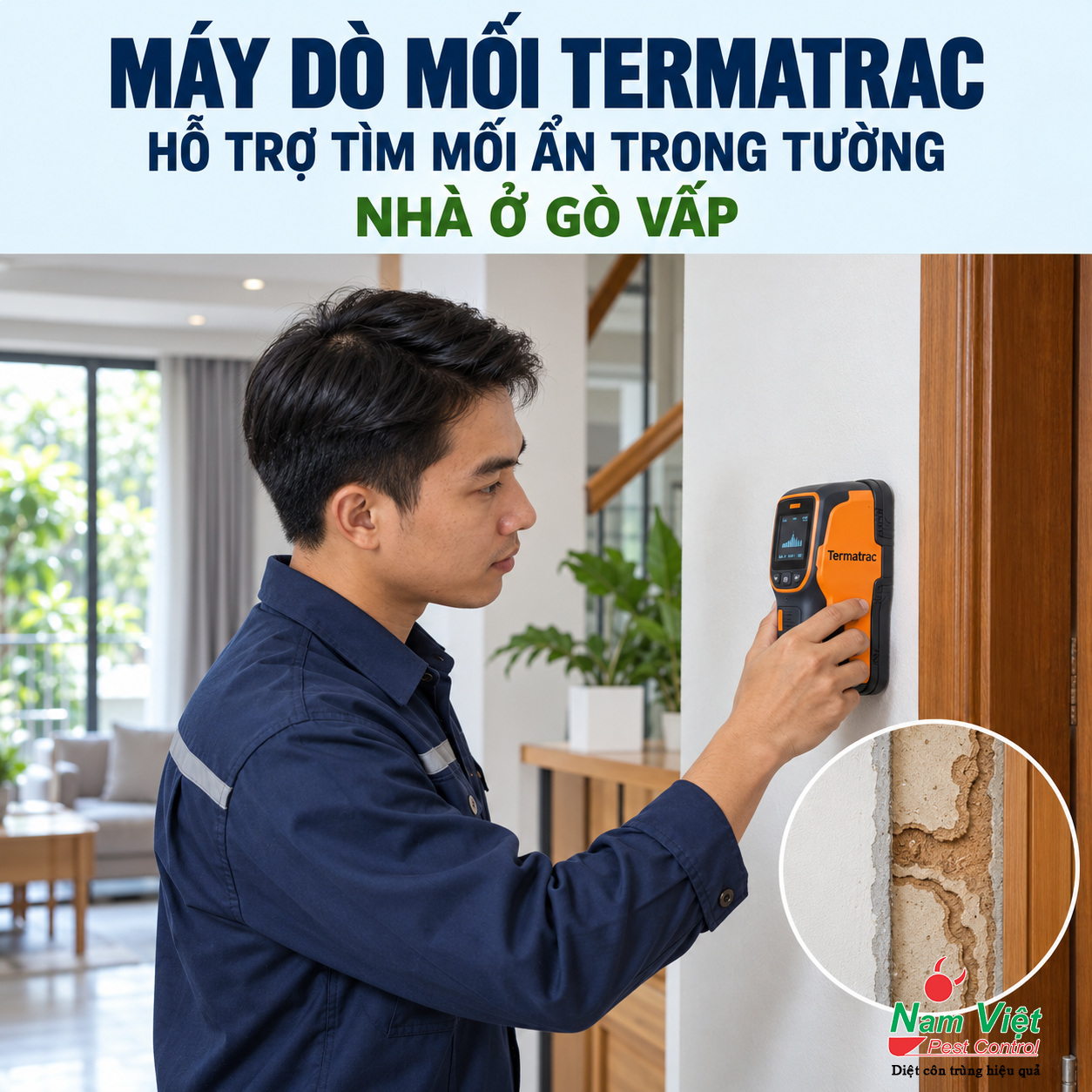 may do moi termatrac ho tro tim moi an trong tuong nha o go vap